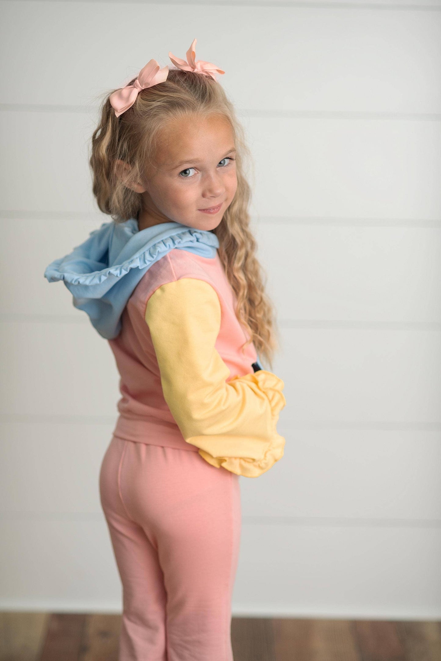 Hooded Ruffle Lounge Set | Pastel