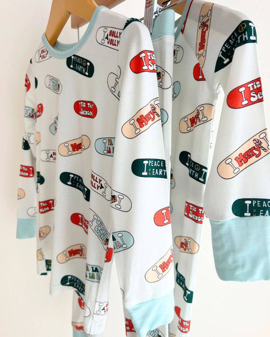 Bamboo Christmas Pajamas | Skateboard