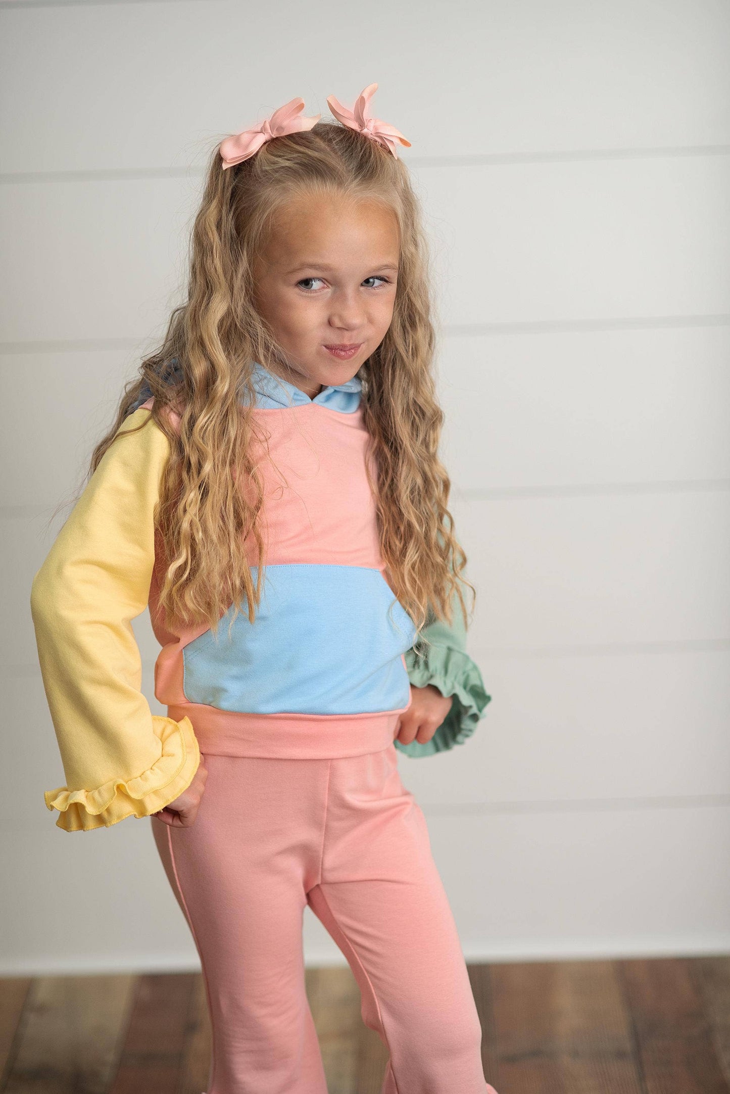 Hooded Ruffle Lounge Set | Pastel