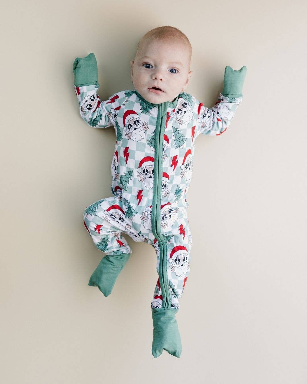 Bamboo Christmas Pajamas | Checkered Santa