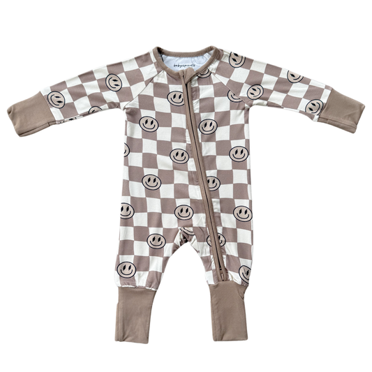 Checkered Zip Romper