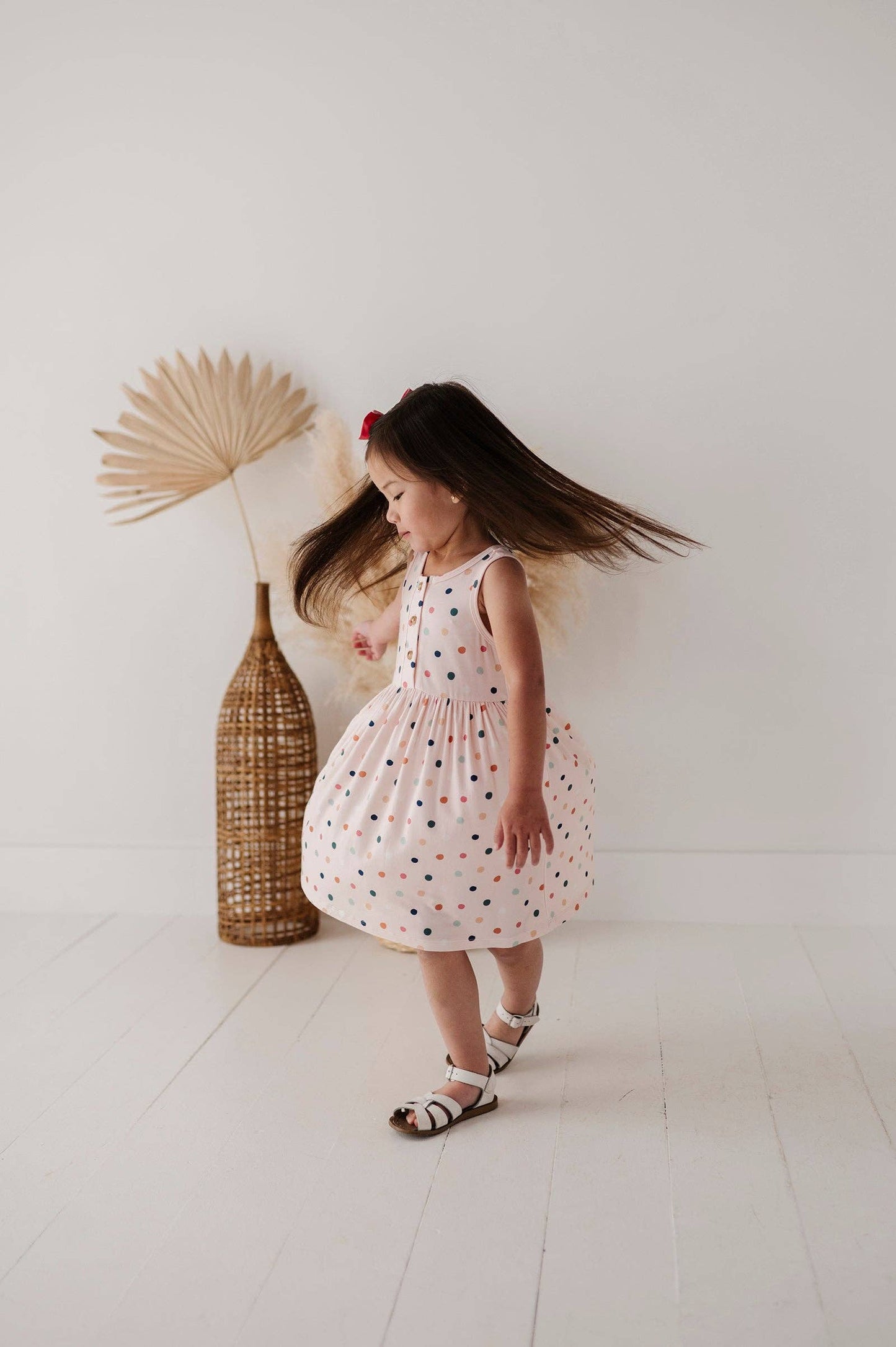 Girl's Henley Tank Dress Summer Bamboo Dresses for Girls
