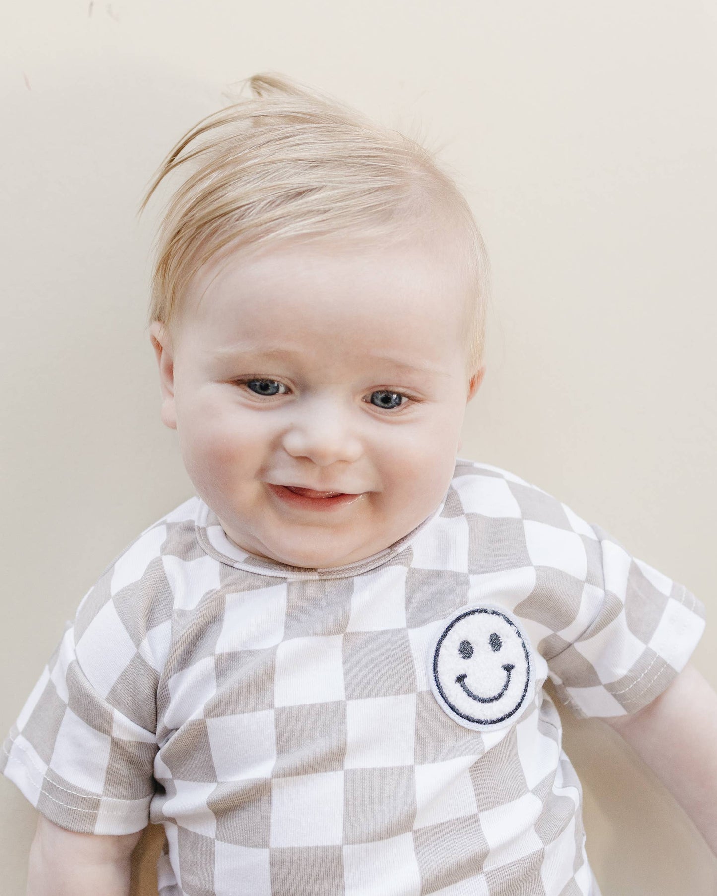 Checkered Shorts Set | Latte