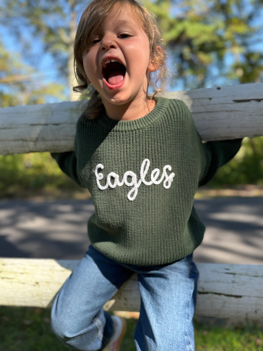 Eagles Knit Sweater | Forest Green