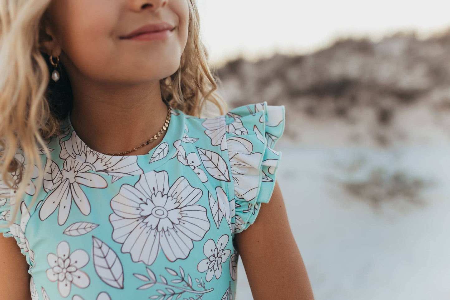 Floral Open Back One-Piece Swimsuit | Mint