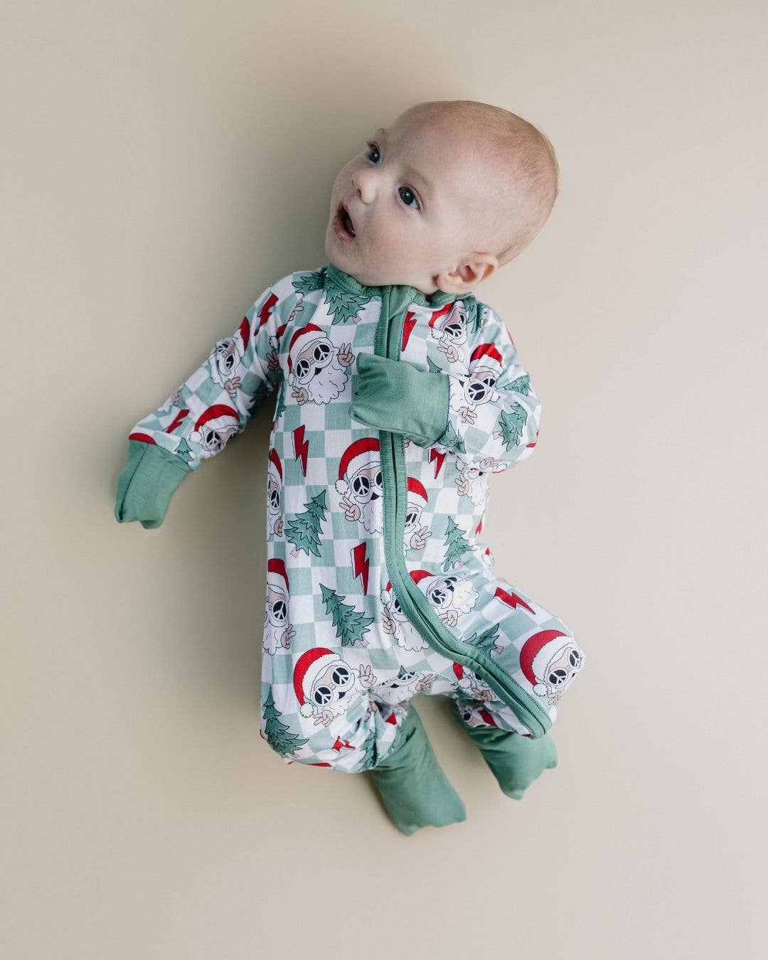 Bamboo Christmas Pajamas | Checkered Santa