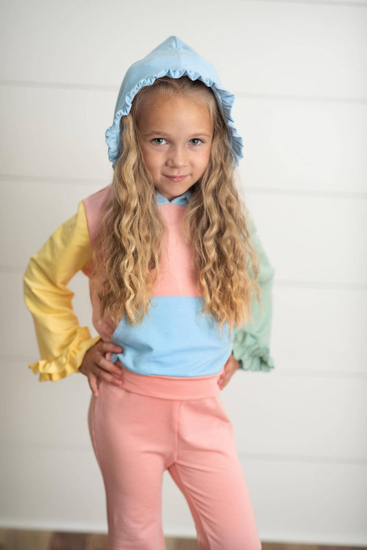 Hooded Ruffle Lounge Set | Pastel