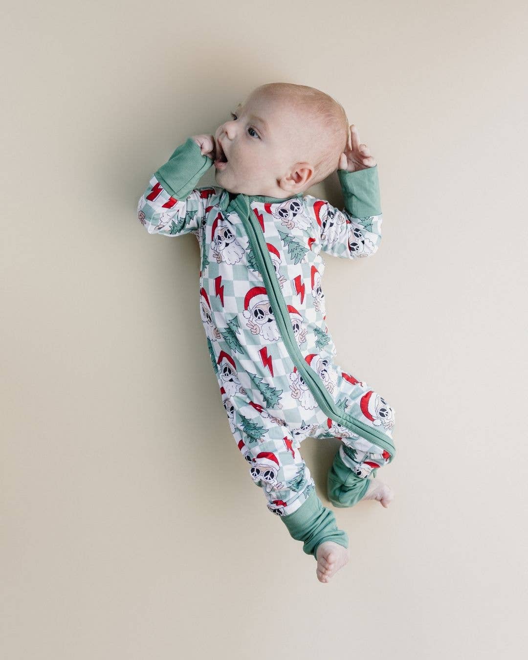 Bamboo Christmas Pajamas | Checkered Santa