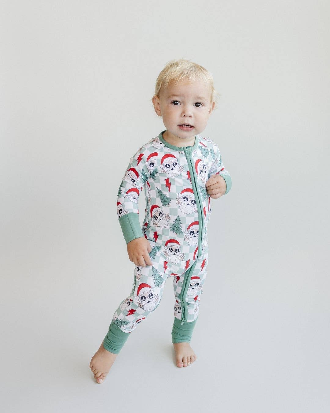 Bamboo Christmas Pajamas | Checkered Santa
