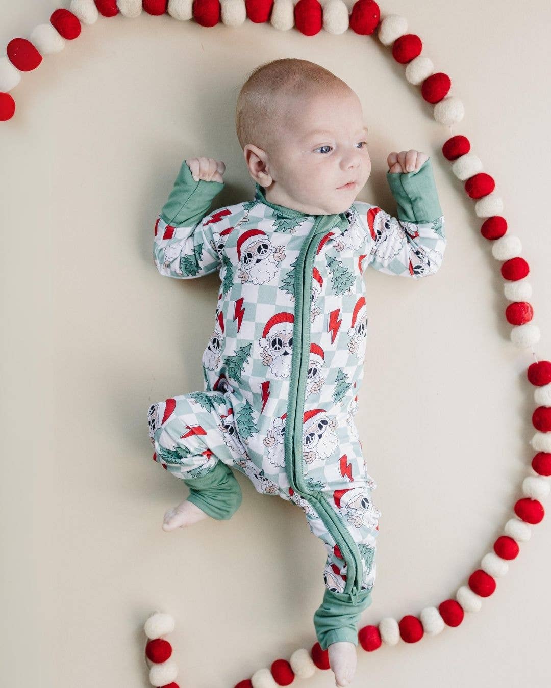 Bamboo Christmas Pajamas | Checkered Santa