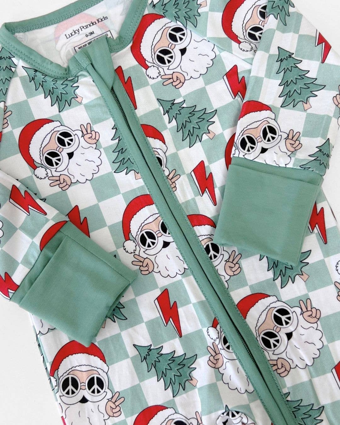 Bamboo Christmas Pajamas | Checkered Santa