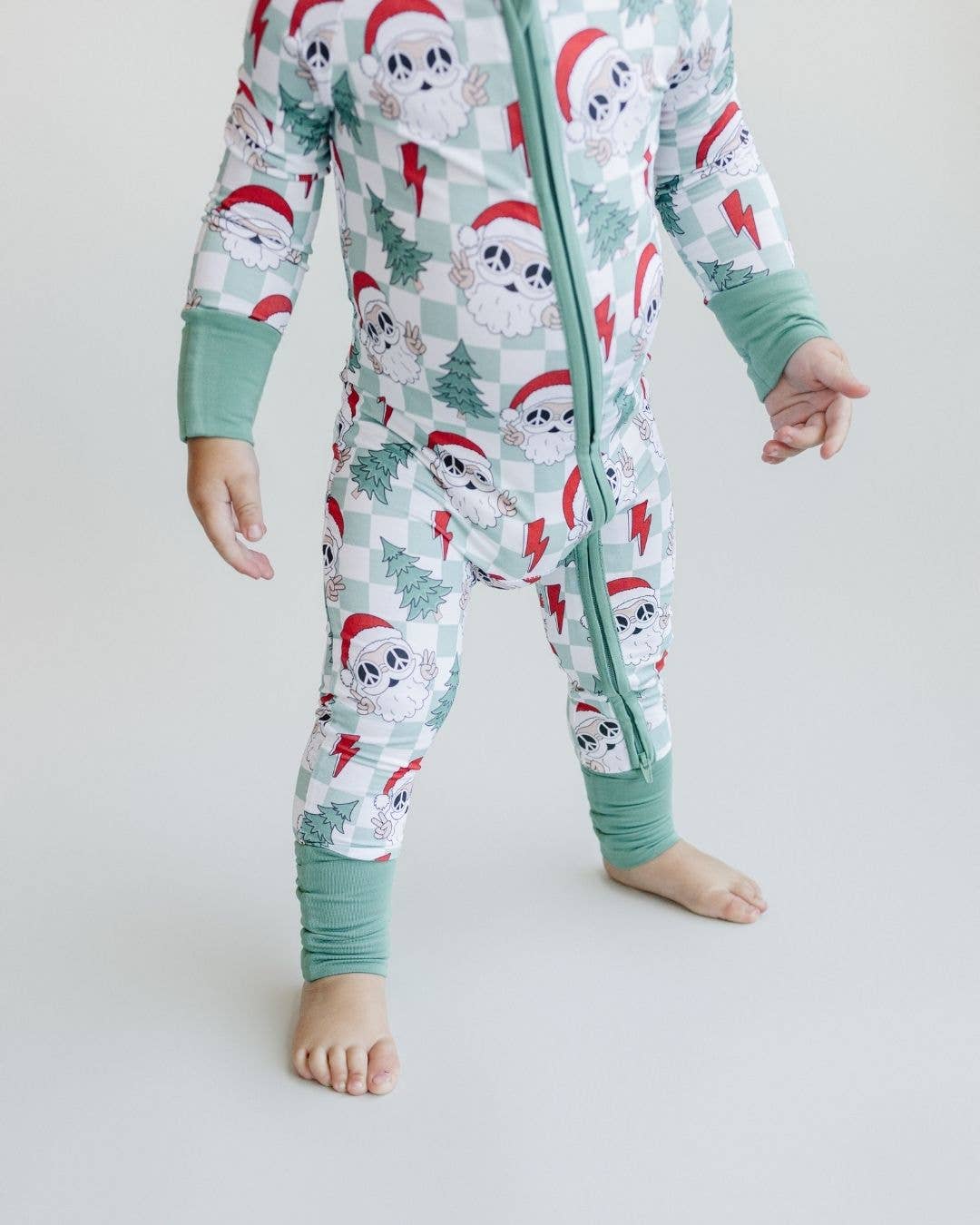 Bamboo Christmas Pajamas | Checkered Santa